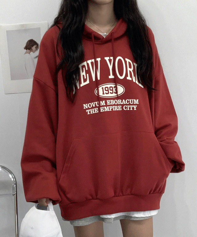 [오버핏!] 뉴욕 시티 1993 후드티 (3color)