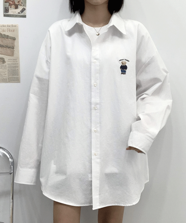 [오버핏!] 달콤 베어 남방 셔츠 (5color)